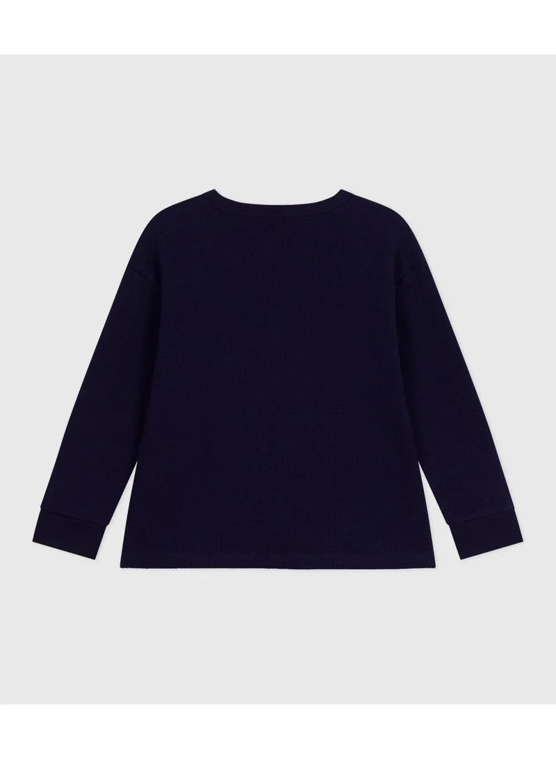 Petit Bateau Children's long-sleeved plain cotton T-shirt