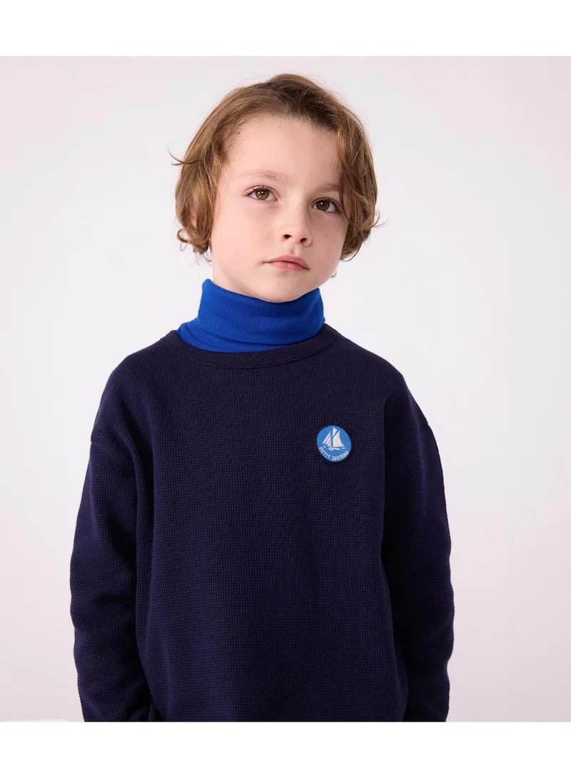 Petit Bateau Children's long-sleeved plain cotton T-shirt