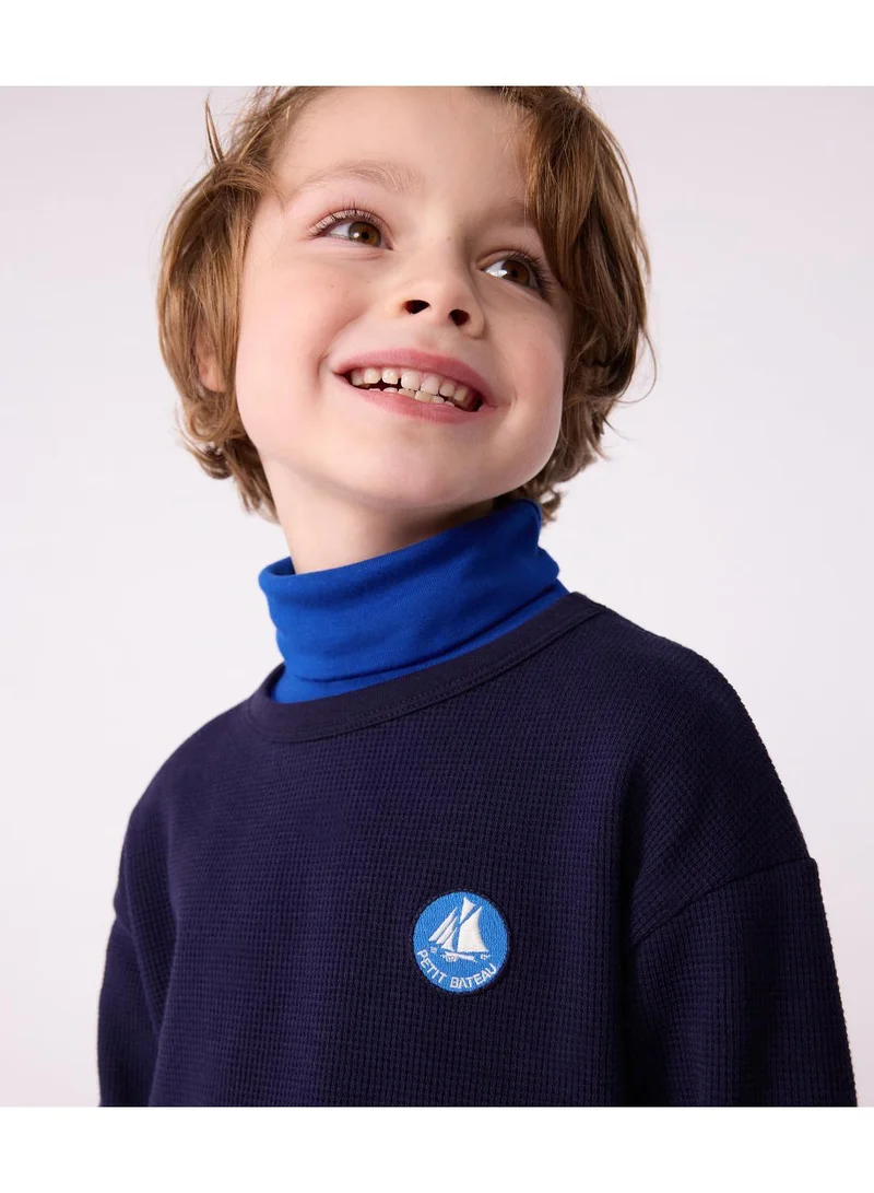 Petit Bateau Children's long-sleeved plain cotton T-shirt