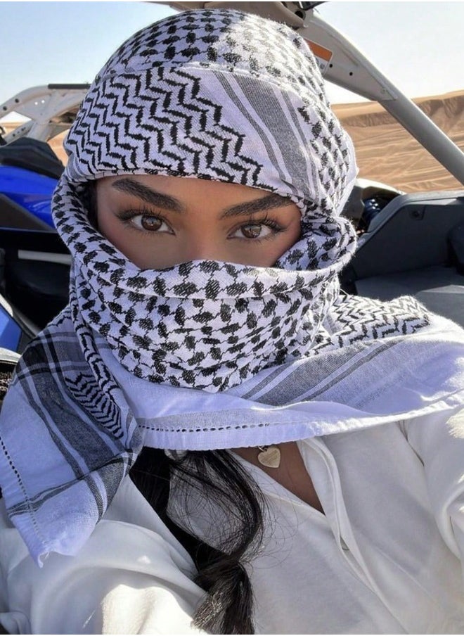 Generic Arab Style Shemagh Wrap Keffiyeh Middle East Desert Scarf Men Scarves Neck Face Headwear Arabian  - Image 1