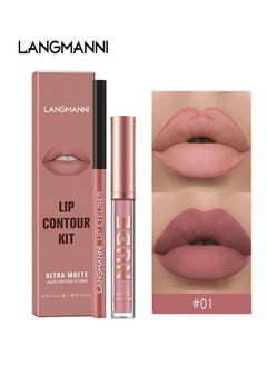 LANGMANNI Lip Liner and Lipstick Makeup Kit 01, Natural Formula, High Pigment and Easier To Create Perfect Lip Makeup, The Innovative Formula Gives Lips a Light Gloss Without Drying Out or Cracking  - Image 1