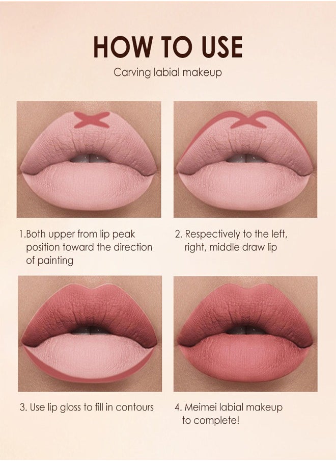 LANGMANNI - Lip Liner and Lipstick Makeup Kit 01, Natural Formula, High Pigment and Easier To Create Perfect Lip Makeup, The Innovative Formula Gives Lips a Light Gloss Without Drying Out or Cracking - Image 1