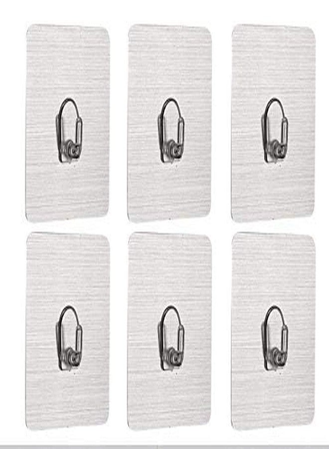 Density Collection Wall Hooks Utility Towel Bathrobe Coats,Bathroom Kitchen Waterproof and Oil Proof Nail Free Transparent Heavy Duty Wall Hook & Ceiling Hanger-8 Kg Capicity Each Hook (6) - Image 2