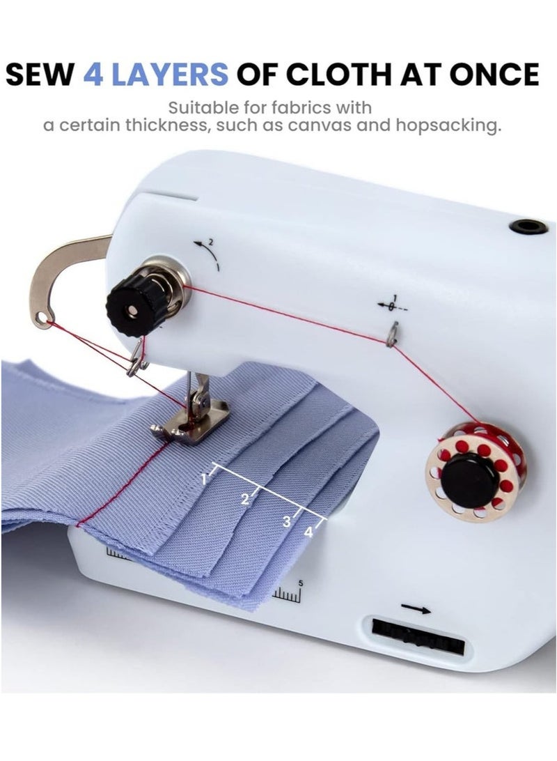 Arabest Handheld Sewing Machine, Portable Mini Sewing Machine, Machine Electric Stitch Tool, Electric Sewing Machine with Sewing Accessories, Suitable for Clothing, Curtains, Denim, Leather(White) - Image 4
