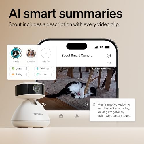 PETLIBRO AI Dog Camera Pet Camera Indoor with Phone App [Multi-Pet Recognition, Daily Activity Analysis & Smart Summaries] Cat Cam 360° View, 1080P Dog Cam Night Vision, 2-Way Audio WiFi Cam - Image 3