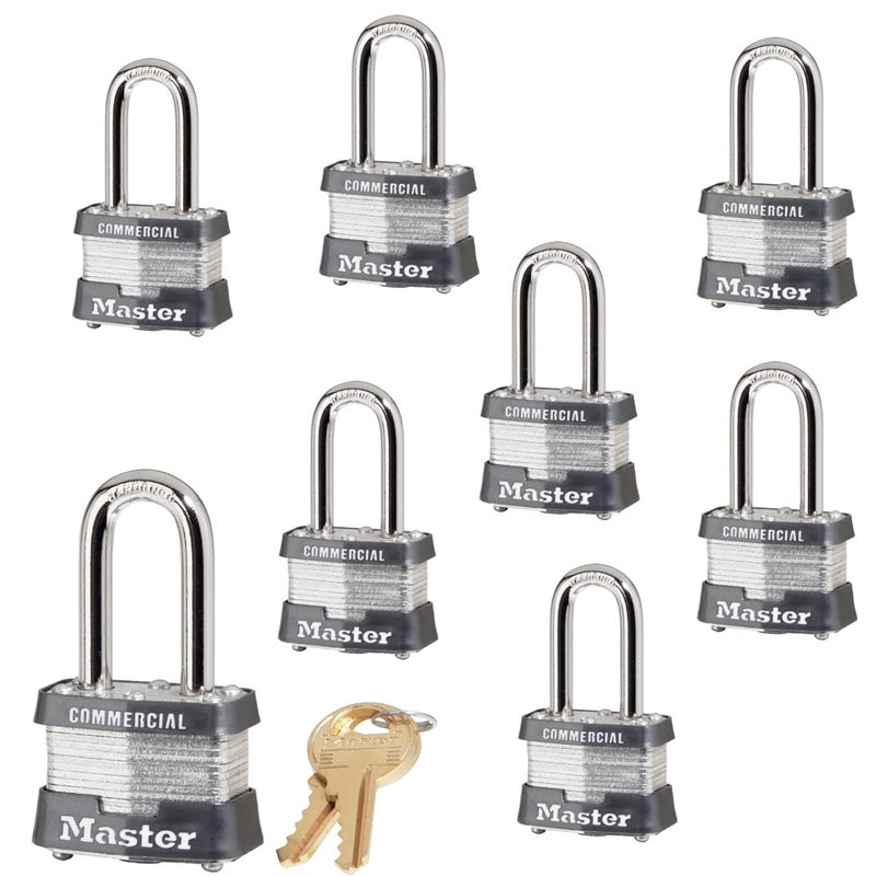 Master Lock 8 Keyed Alike Locks w 16 Keys 3KALF8 - Image 2