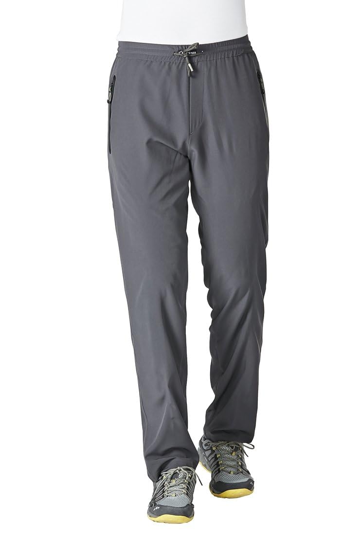 Rdruko Men's Sweat Pants Lightweight Casual Workout Gym Jogger Hiking Track Sports Athletic with Zipper Pockets(Dark Grey, US XL) - Image 1