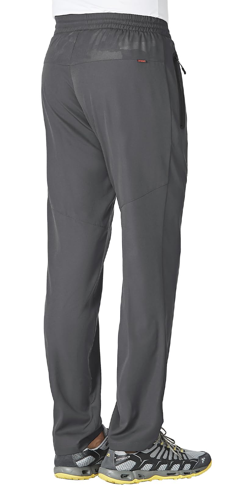 Rdruko Men's Sweat Pants Lightweight Casual Workout Gym Jogger Hiking Track Sports Athletic with Zipper Pockets(Dark Grey, US XL) - Image 3