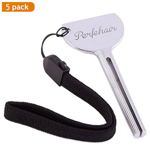 PERFEHAIR 5pcs Tube Toothpaste Squeezer Keys, Metal Hair Dye Color Key Roller Dispenser Wringer Tool - Image 2