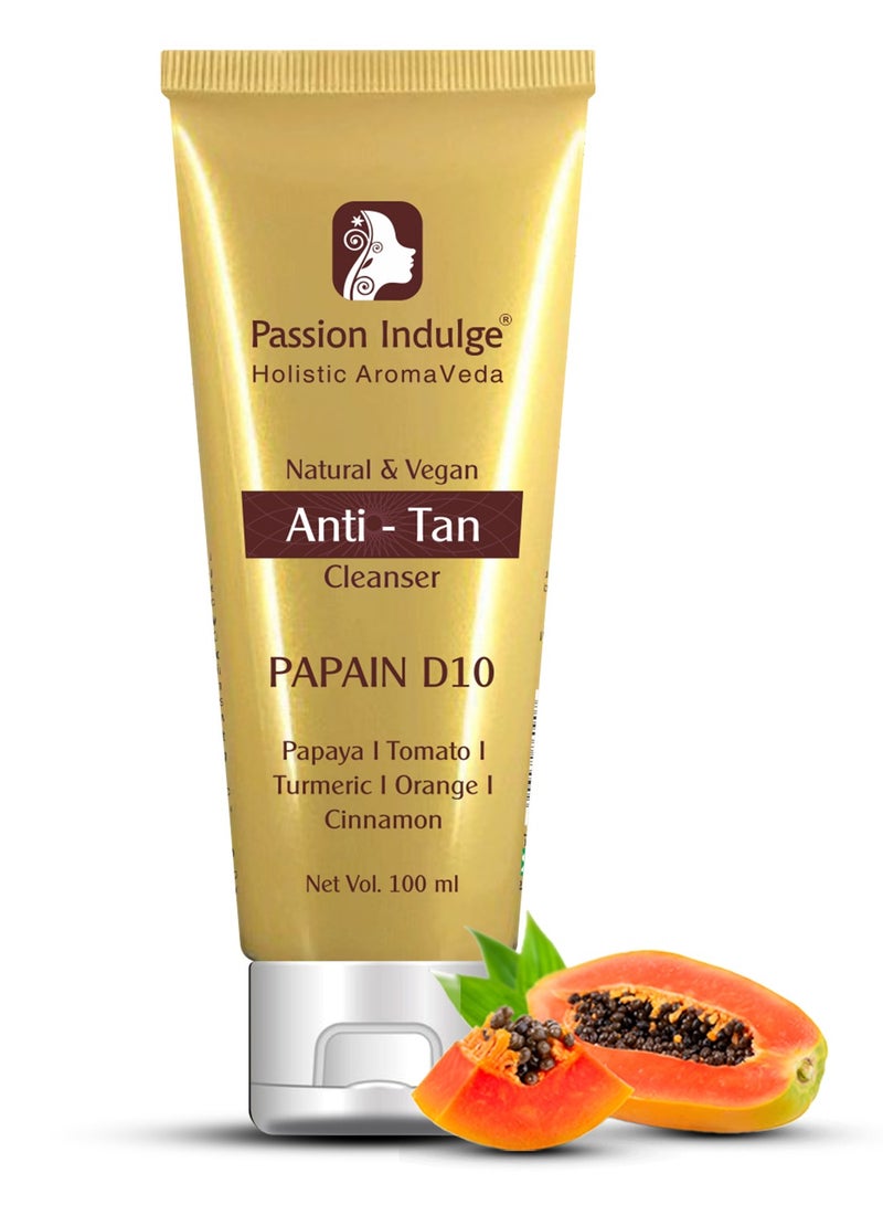 passion indulge منظف Passion Indulge Papain D10 للوجه مع البابايا والبرتقال والليمون والقرفة - غسول وجه لطيف لإزالة السمرة ونعومة البشرة | يتحكم في الزيت وينعش البشرة | لجميع أنواع البشرة - 100 مل - Image 1