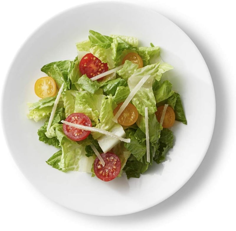 Corelle طقم أطباق سلطة كوريل فيتريل 6 قطع ثلاثي الطبقات زجاج ومقاوم للكسر 8.12 بوصة أطباق دائرية خفيفة الوزن بيضاء شتوية فروسيت - Image 4