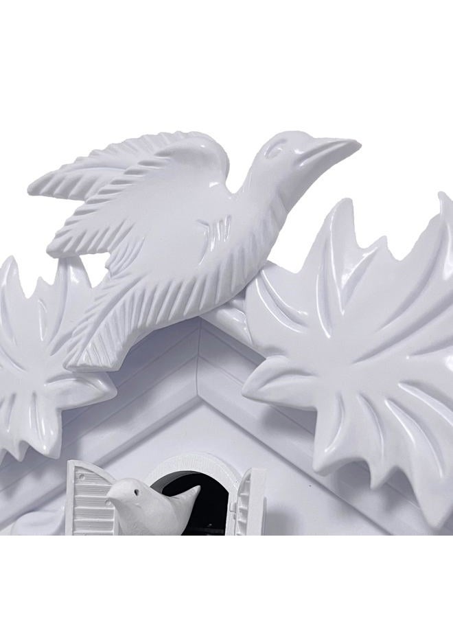 WALPLUS 20.2x37cm White Vintage Cuckoo Clock With Cuckoo Call Simple Fashionable antique style Pendulum Clock Home DIY Decoration Office Accessories Minimalist Design Bedroom Decor Stylish Living Room - Image 5