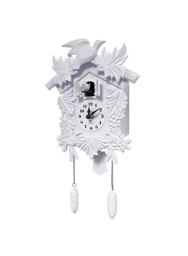 WALPLUS 20.2x37cm White Vintage Cuckoo Clock With Cuckoo Call Simple Fashionable antique style Pendulum Clock Home DIY Decoration Office Accessories Minimalist Design Bedroom Decor Stylish Living Room - Image 1