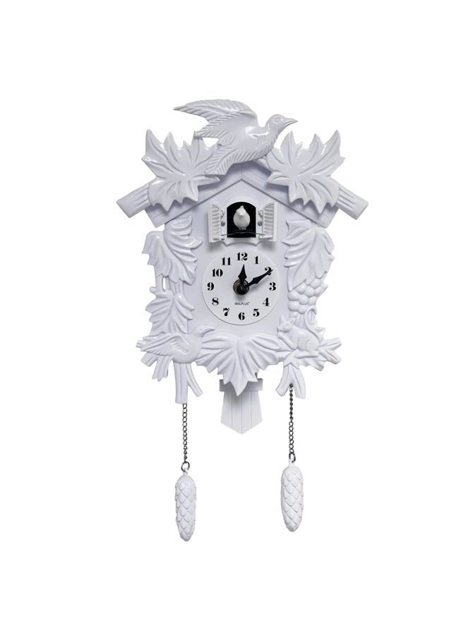 WALPLUS 20.2x37cm White Vintage Cuckoo Clock With Cuckoo Call Simple Fashionable antique style Pendulum Clock Home DIY Decoration Office Accessories Minimalist Design Bedroom Decor Stylish Living Room - Image 4