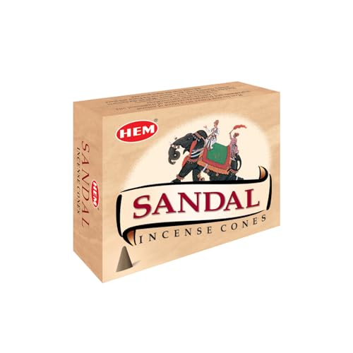 Hem Sandalwood Incense Cones – Case of 12 Boxes (10 Cones Each, 120 Total) | Soothing Woody Aroma for Meditation, Relaxation & Positivity | Natural Handcrafted Cones for Yoga, Pooja & Home Fragrance - Image 1