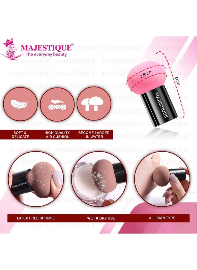 MAJESTIQUE - MAJESTIQUE Foundation Sponge Powder Puff Mushroom Head Dry Wet Dual-Use Cosmetic Sponge Face Puffs Bb Cream Air Cushion Makeup Tools - Color May Vary - Image 1