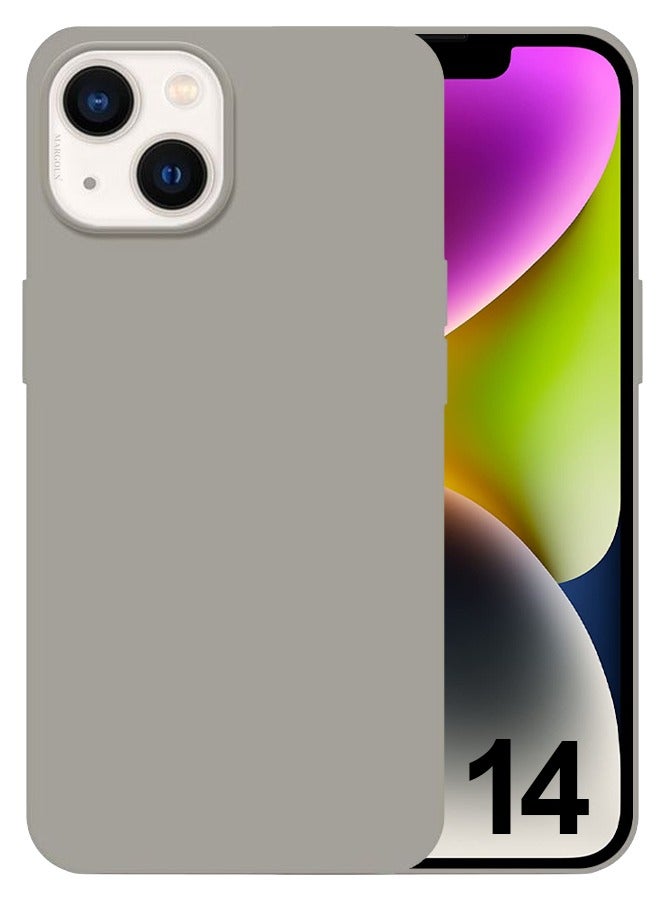 CATANES Protective Soft Silicone Case Cover for iPhone 14 - Grey - Image 1