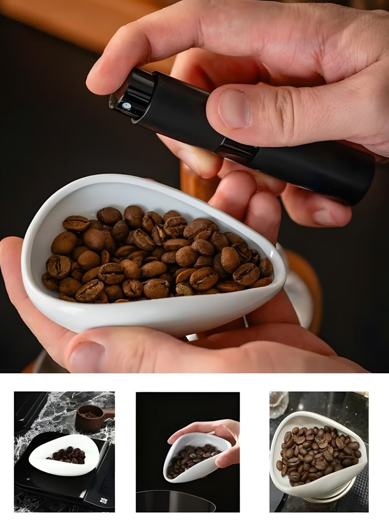BIG MAX V60 Coffee Weighing Tray Ceramic Set with Black Spray Bottle and Coffee Spoon Rust-Proof Dishwasher Safe for Home and Outdoor Use - Image 2