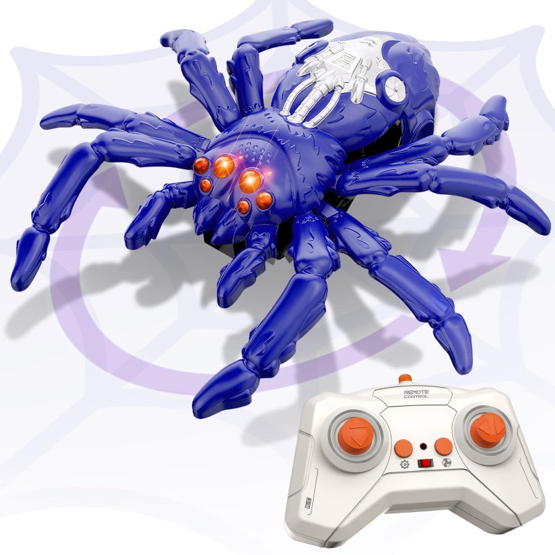 Infowush Wall Crawler Spider Rechargeable Remote Control Robot Kids Toys 360 Rotating RC Wall Climbing Spider with LED Eyes Toys for Boys Girls Ages 3 Up Birthday Gifts for 312 Year Old Boys - Image 3