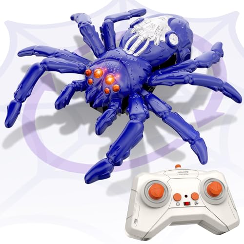 Infowush Wall Crawler Spider Rechargeable Remote Control Robot Kids Toys 360 Rotating RC Wall Climbing Spider with LED Eyes Toys for Boys Girls Ages 3 Up Birthday Gifts for 312 Year Old Boys - Image 1