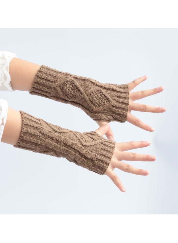 Loquat Fingerless Cotton Polyester Gloves Sleeves 