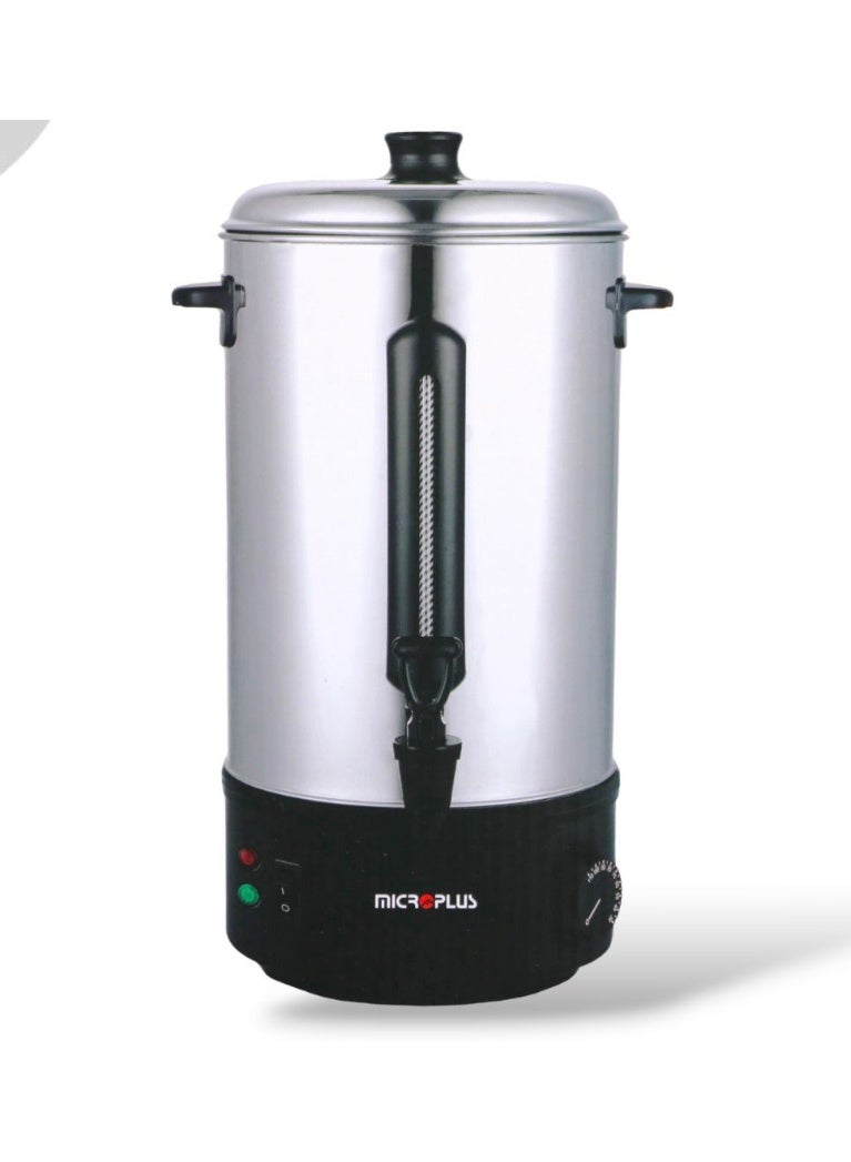 Microplus Water Urn Boiler, 20 Litre Large Capacity, One Hand Use, Stainless Steel, Lockable Lid, External Water Gauge And Cool Touch Handles For Safety, 2000W Silver PS-4759 - Image 1