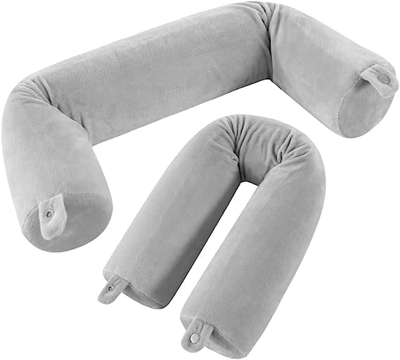 MATSON MATSON Twist Memory Foam Travel Pillow Neck Lumbar and Leg Support for Travling on Airplane Train Bus or at HomeAdjustable Bendable Roll Pillow with Washable Soft Cover