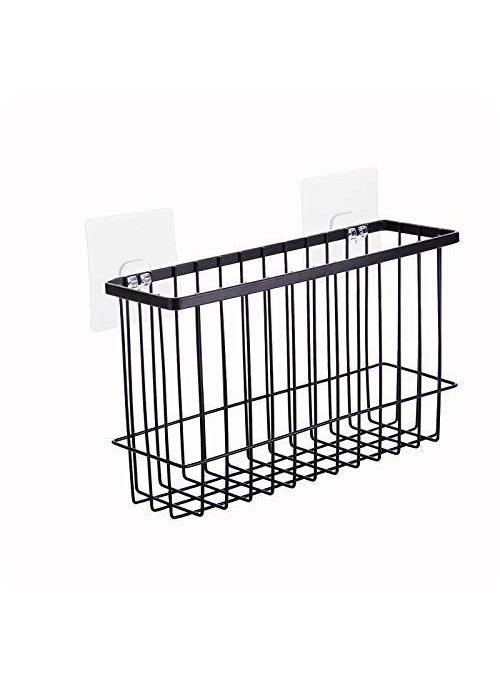 PARATPAR MALL PARATPAR MALL Stainless Steel Wall Mounted Self Adhesive Bathroom Self Storage Shampoo Soap Lotions Oil And Liquid Conditioner and Toothbrush Holder with Kitchen Rack Stand Black  - Image 4