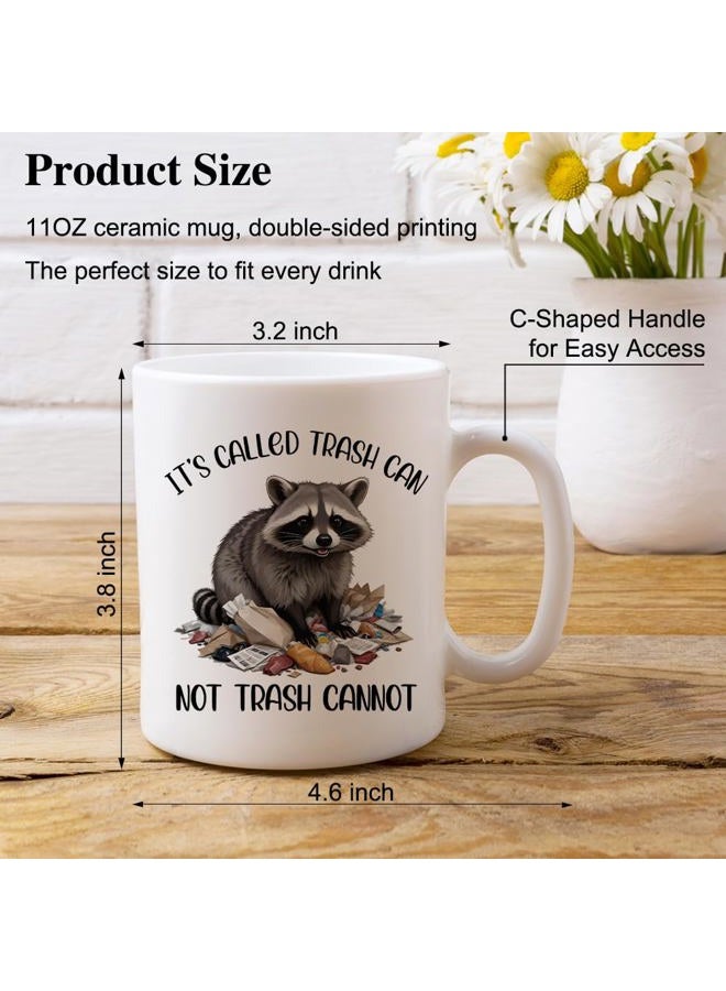 XQLZY It's Called Trash Can Not Trash Cannot Coffee Mug, Funny Raccoon Sarcastic Office Gifts for Coworker Work Friends Boss Leader, Birthday Gifts for Men Women Sisters BFF Friends Raccoon lover - Image 2