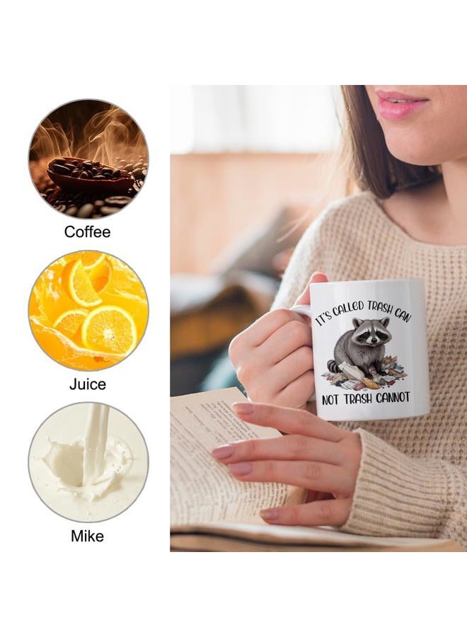 XQLZY It's Called Trash Can Not Trash Cannot Coffee Mug, Funny Raccoon Sarcastic Office Gifts for Coworker Work Friends Boss Leader, Birthday Gifts for Men Women Sisters BFF Friends Raccoon lover - Image 3