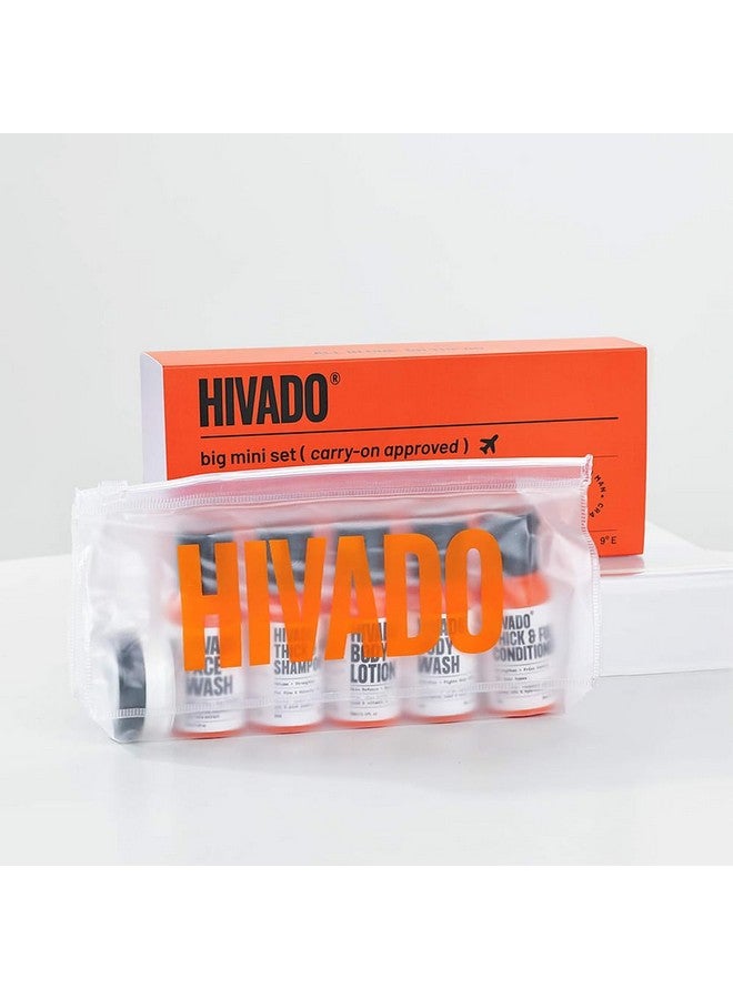 HIVADO مجموعة أدوات العناية الشخصية بحجم السفر للرجال | مجموعة تصفيف مدمجة | جل استحمام، غسول وجه، لوشن للجسم، واقي شمس، شامبو وبلسم كثيف وممتلئ | خفيف الوزن وقابل للحمل | عبوة من 6 - Image 3