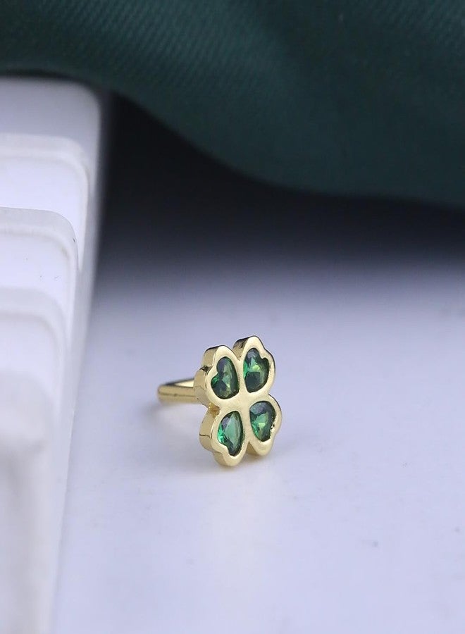 Lookray St. Patrick's Day Nose Rings for Women Clover Shamrock Green L-shaped Nostril Cartilage Lobe Stud Ring Irish Screw Body Piercing Jewelry Saint Patricks Day Jewelry Accessories Style2 - Image 4