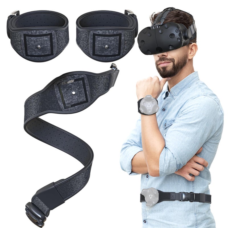 Skywin VR Tracker Belt and Strap Bundle for HTC Vive System Pucks - Adjustable Hand Straps Waist Full-Body Tracking in Virtual Reality (1 Belt 2 Straps) (Trackers Not Included) - Image 1