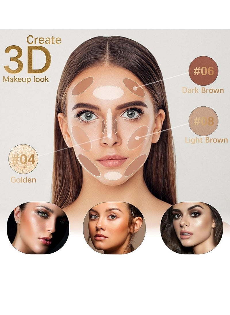 HelloKiss Shimmer Stick Makeup Shadow Shimmer Cream Powder Lasting Glow Finish Foundation Stick Highlighter and Bronzer Pen Face Brightens and Shades Pencil Face Series Highlighter Contour Stick 06  - Image 3