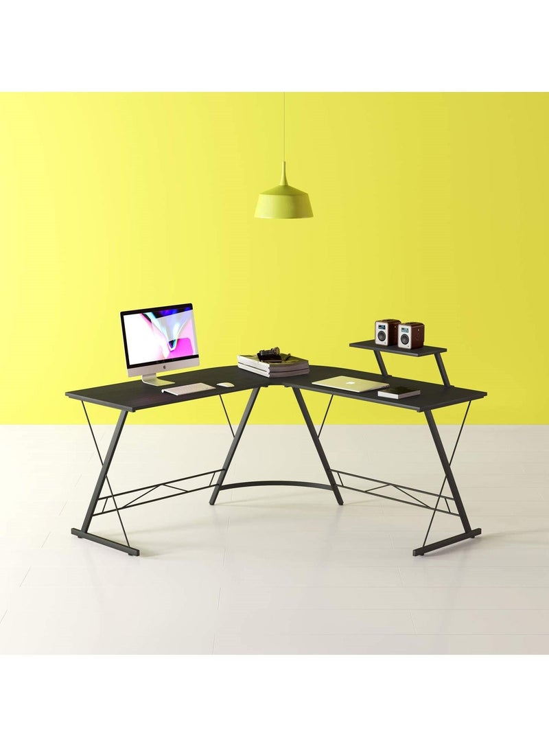 Arabest Corner Minimalist Panel L-Shaped Desktop Computer Desk（White） - Image 3