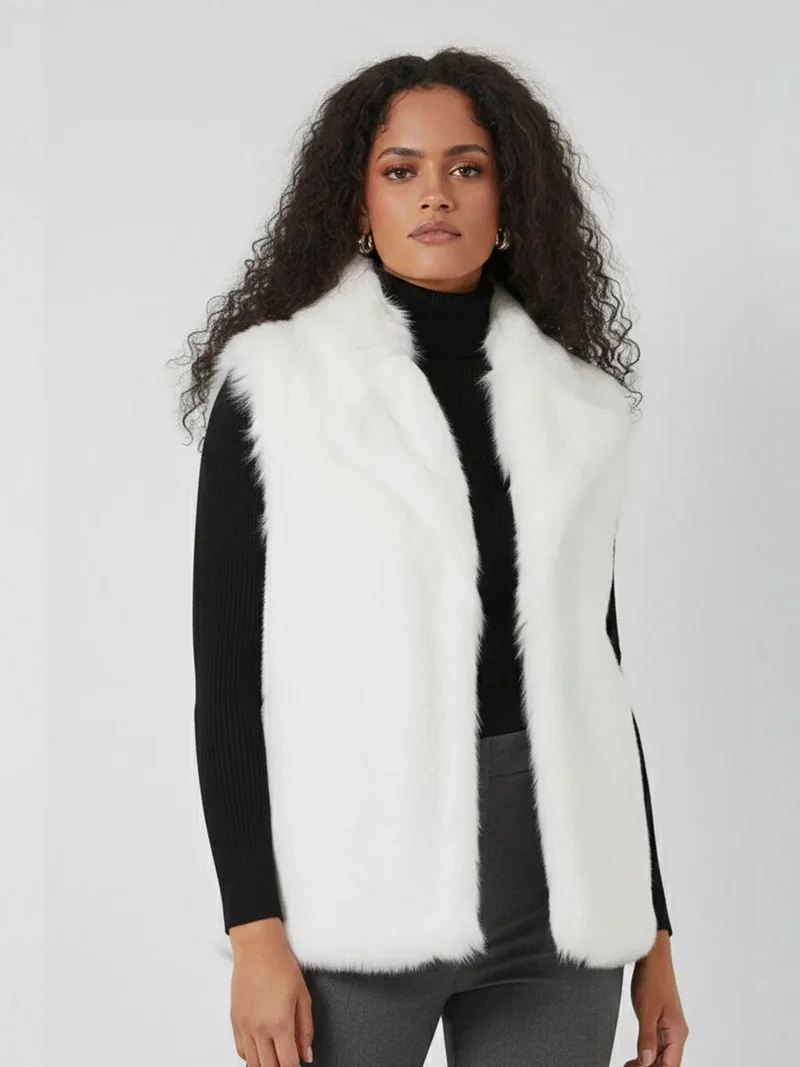 بيغ دارت BDART Faux Fur Shawl Collar Vest