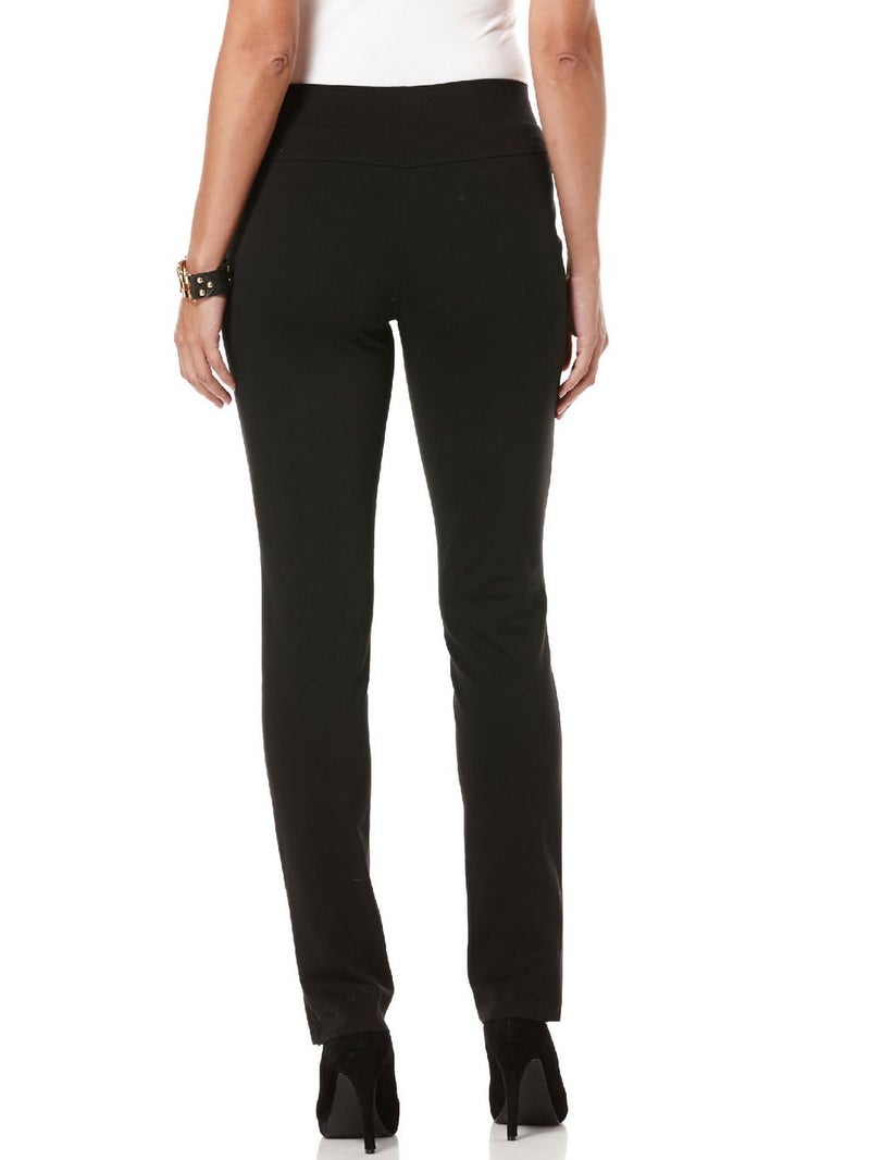 Rafaella Women's Petite Ponte Comfort Slim Leg Pant, Black, 14 Petite - Image 2