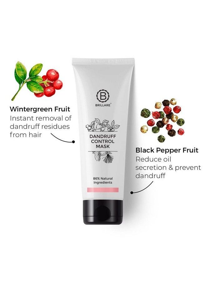 BRILLARE Professional Dandruff Control Hair Mask Dandruff Conditioner Enriched With Plant Based Salicylic Acid & Black Pepper Fruit For Itchy Flaky Scalp 125G  - Image 4