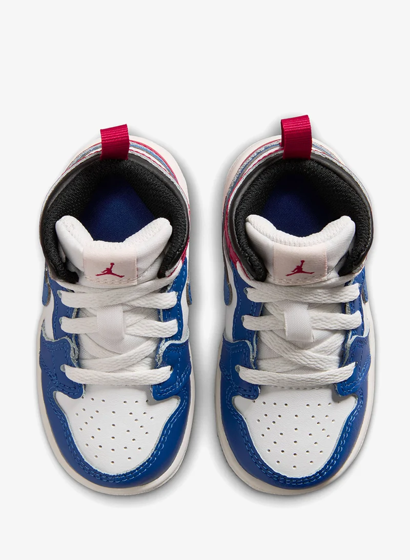 Jordan TRUE BLUE/SUMMIT WHITE-VARSITY RED-BLACK-CEMENT GREY Infant Jordan 1 Mid Bt  | Best Price UAE