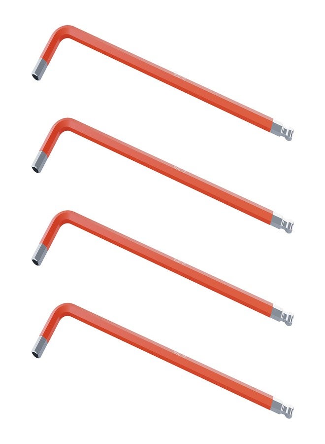 FOCMKEAS 4PCS 3/16" Ball End Hex Key Allen Wrench, SAE Internal Hexagonal Wrench, L Shaped Long Arm S2 Steel Repairing Tool，Orange - Image 1
