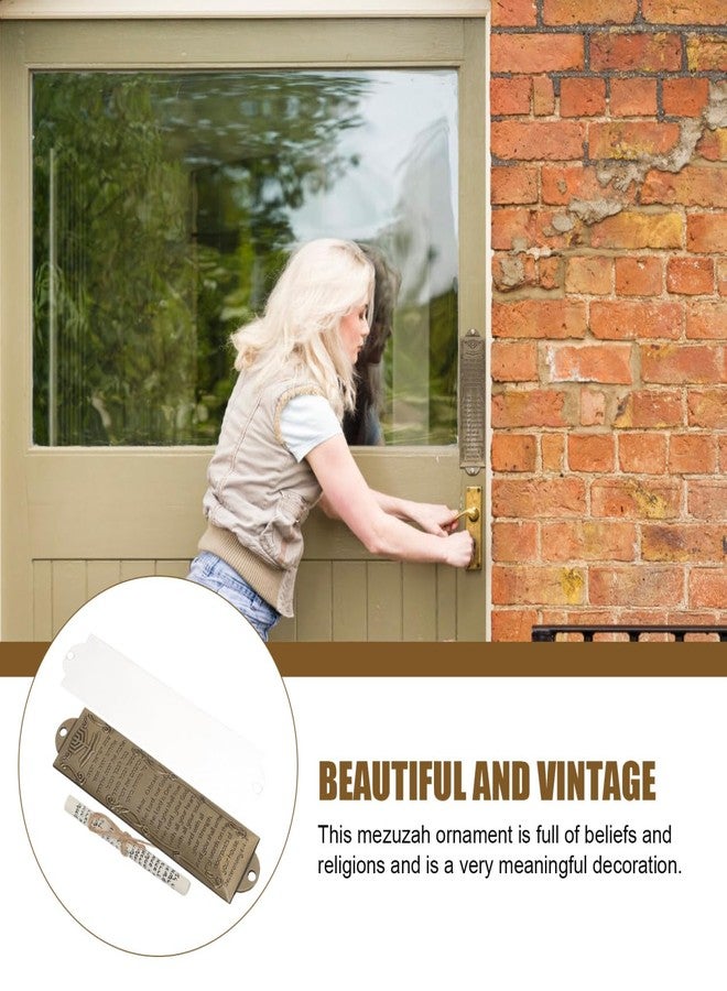 Baluue Vintage Mezuzah Ornament with Scroll Metal Mezuzah Decor for Door Frame Religious Jewish and Catholic Wall Plaque Easy Mount Home Blessing Accent 5 Inch - Image 2