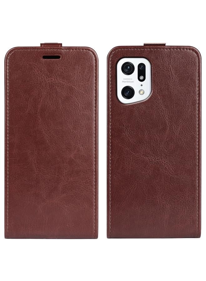 اس-توب جراب هاتف OPPO Find X5 R64 بتصميم عمودي من الجلد - Image 1