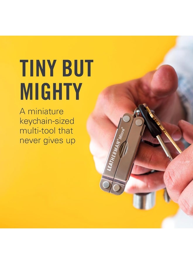 LEATHERMAN , Micra Keychain Multitool With Spring-Action Scissors And Grooming Tools, Stainless Steel, Built In The Usa  - Image 2