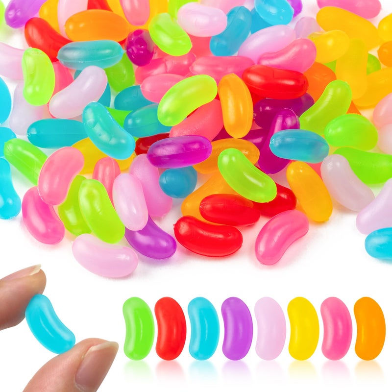 BkeeCten 150pcs Miniature Fake Jelly Beans Easter Decor Mixed Colors Fake Candy Resin Charms Cute Simulated Jelly Beans for Easter Egg Hunt Activity Spring Craft Supply Basket Decoration06 x 03 - Image 3