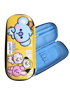 Blue Aura Blue Aura BT21 BTS Pencil Box Case 3D for Girls & Boys BTS Pen Pouch for Storage with Compartment & Zipper (Yellow)  - Image 1