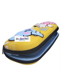 Blue Aura Blue Aura BT21 BTS Pencil Box Case 3D for Girls & Boys BTS Pen Pouch for Storage with Compartment & Zipper (Yellow)  - Image 3