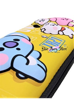 Blue Aura Blue Aura BT21 BTS Pencil Box Case 3D for Girls & Boys BTS Pen Pouch for Storage with Compartment & Zipper (Yellow)  - Image 4