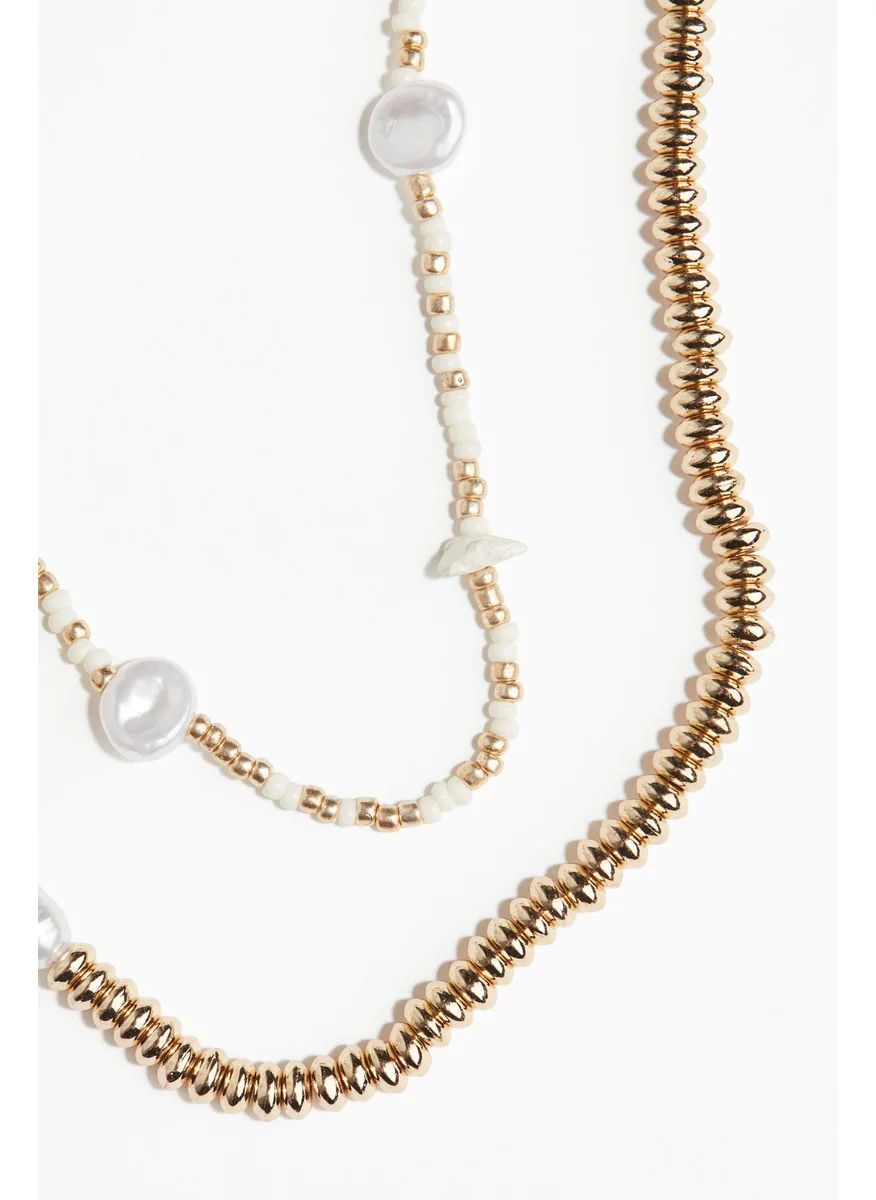 اتش اند ام Two-Strand Beaded Necklace