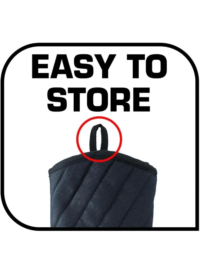 تيفال TEFAL Comfort Gloves | Kitchen Tool | High-Heat Resistance | Non-slip inner grip | Ergonomic Design | Black | Silicone أسود/ رمادي