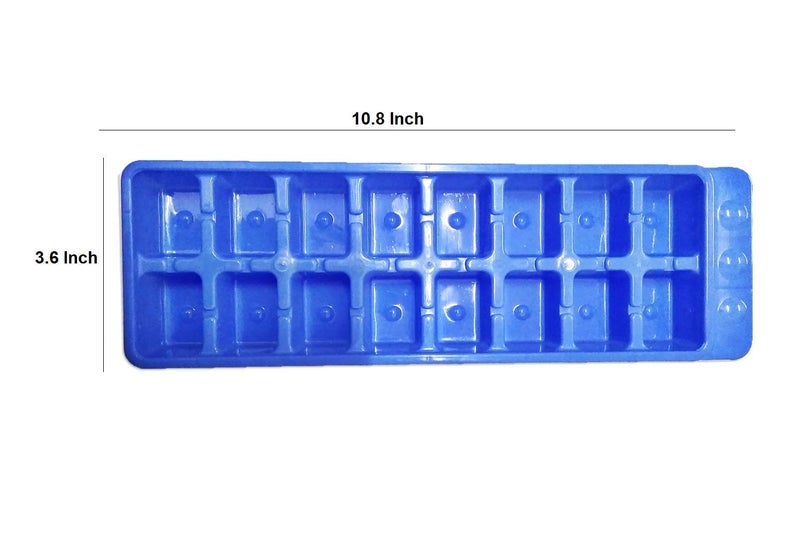 Homfine Set of 2 Pcs Freezer Safe BPA Free Plastic 16 Ice Cube Tray Set (Colour May Vary) - Image 3